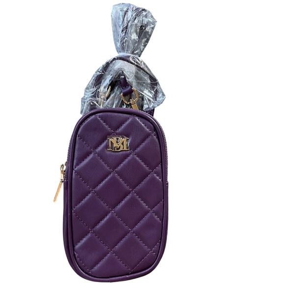 NWT Badgley Mischka Phone Case Glam Vegan Leather Plum Purple Crossbody MSRP $59 - Picture 2 of 5